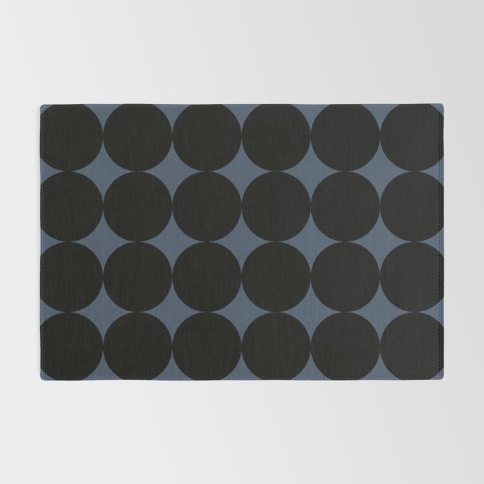 Circular Minimalism - Retro Blue Black Rug Gallery Image 2