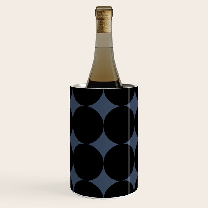Circular Minimalism - Retro Blue Black Wine Chiller Gallery Image 1
