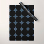 Circular Minimalism - Retro Blue Black Wrapping Paper Gallery Image 1