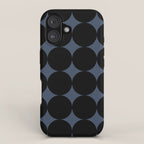 Circular Minimalism - Retro Blue Black iPhone Case Gallery Image 1