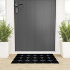 Circular Minimalism - Retro Blue Black Welcome Mat Gallery Image 3
