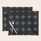 Circular Minimalism - Retro Blue Black Placemat Gallery Image 1