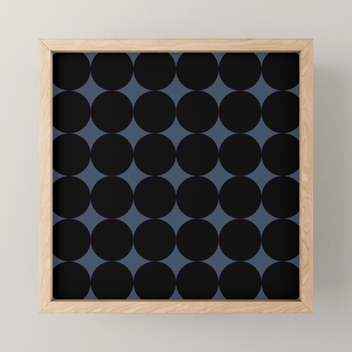 Circular Minimalism - Retro Blue Black Mini Art Print Gallery Image 1