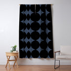 Circular Minimalism - Retro Blue Black Window Curtain Gallery Image 5