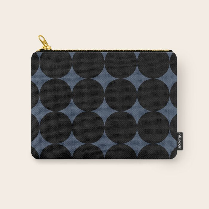 Circular Minimalism - Retro Blue Black Carry All Pouch Gallery Image 1