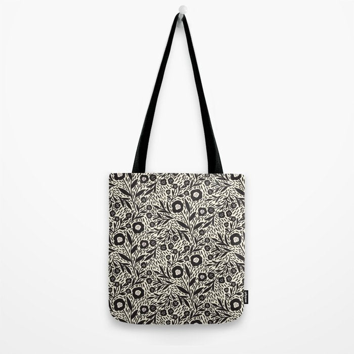 Botanical garden - Black and White Tote Bag Gallery Image 2