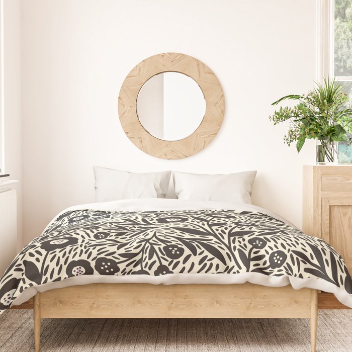 Botanical garden - Black and White Duvet Cover Gallery Image 3