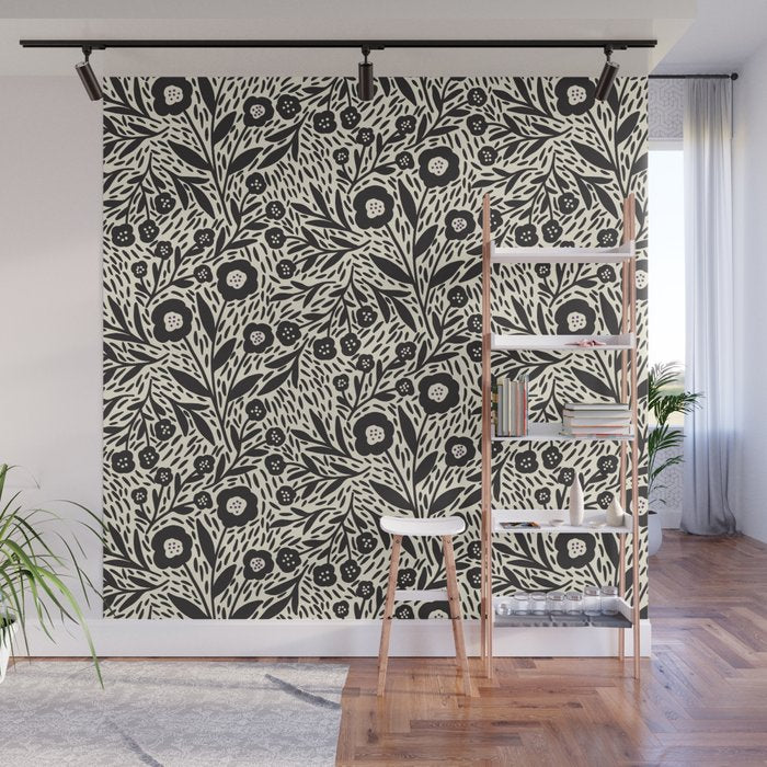 Botanical garden - Black and White Wall Mural Gallery Image 1
