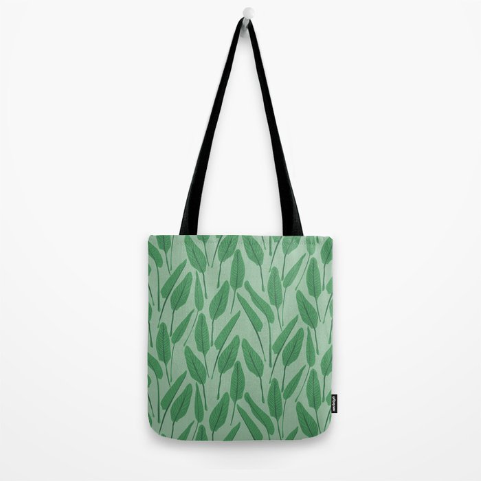 Tropical leaf pattern in cool greens Tote Bag Gallery Image 2