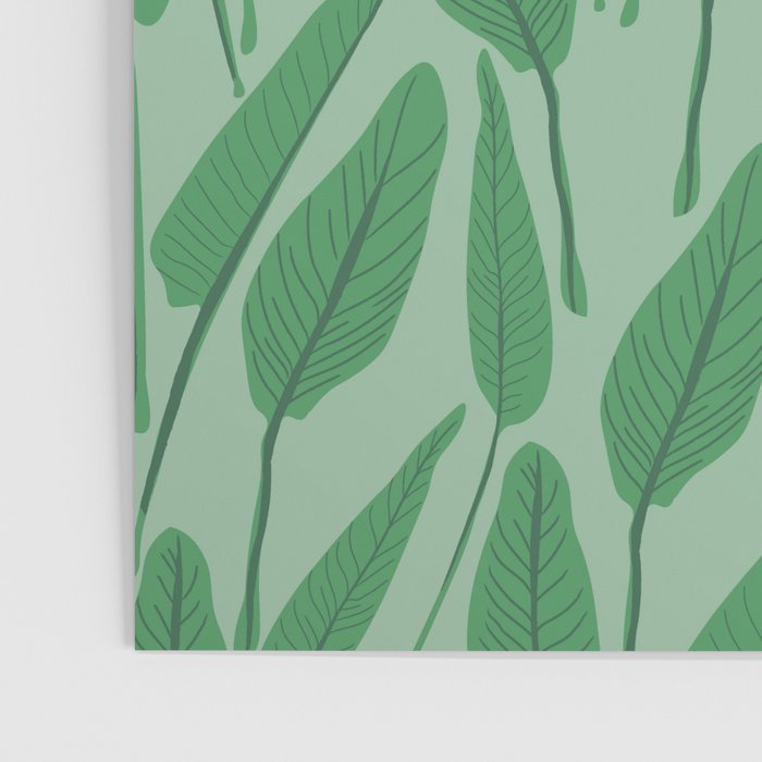 Tropical leaf pattern in cool greens Poster Gallery Image 3