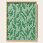 Tropical leaf pattern in cool greens Serving Tray Gallery Image 1