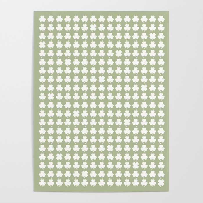 Clovers XXVI Natural Green Botanical Pattern Poster Gallery Image 4