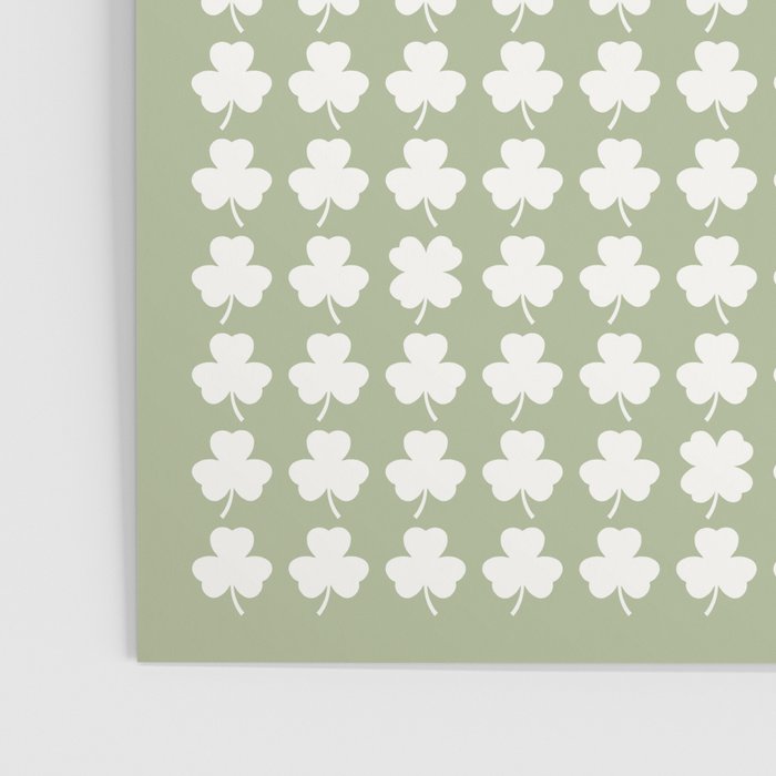 Clovers XXVI Natural Green Botanical Pattern Poster Gallery Image 3