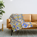 Summer,colourful detailed, Sicilian style art Throw Blanket Gallery Image 1
