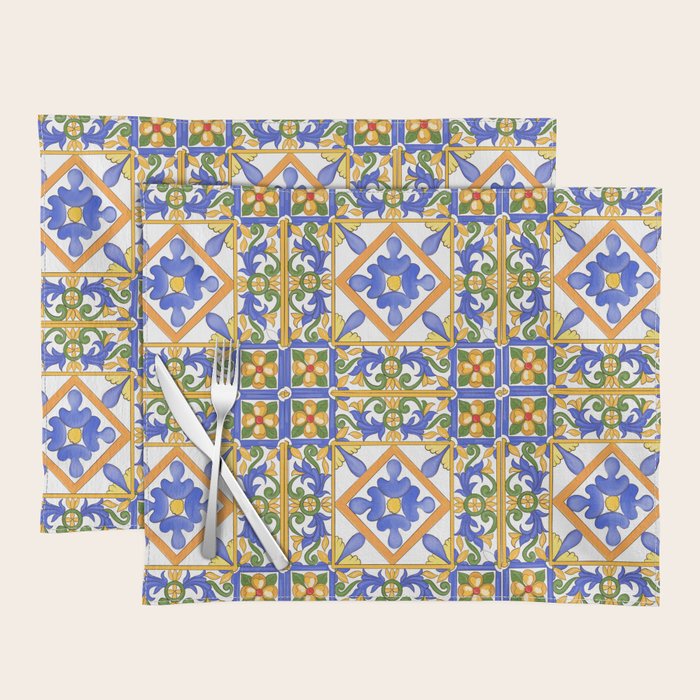 Summer,colourful detailed, Sicilian style art Placemat Gallery Image 1