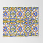 Summer,colourful detailed, Sicilian style art Throw Blanket Gallery Image 2