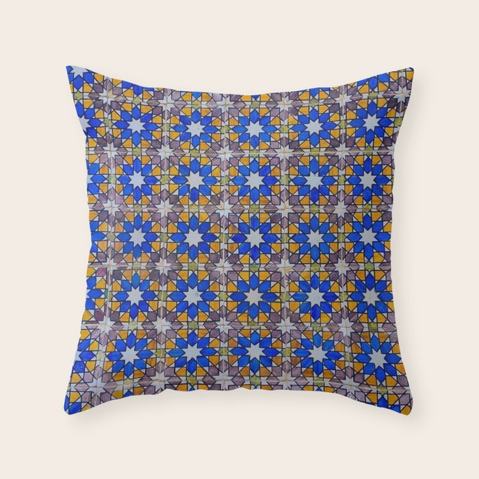 Lisbon Tiles Throw Pillow Gallery Image 1