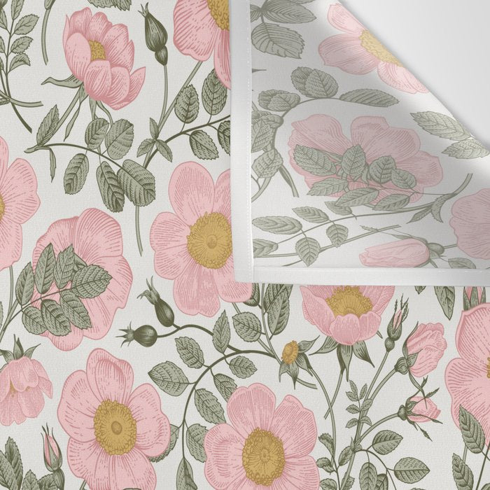 Wild Roses Cottage Garden Summer Floral Pattern Wall Tapestry Gallery Image 3