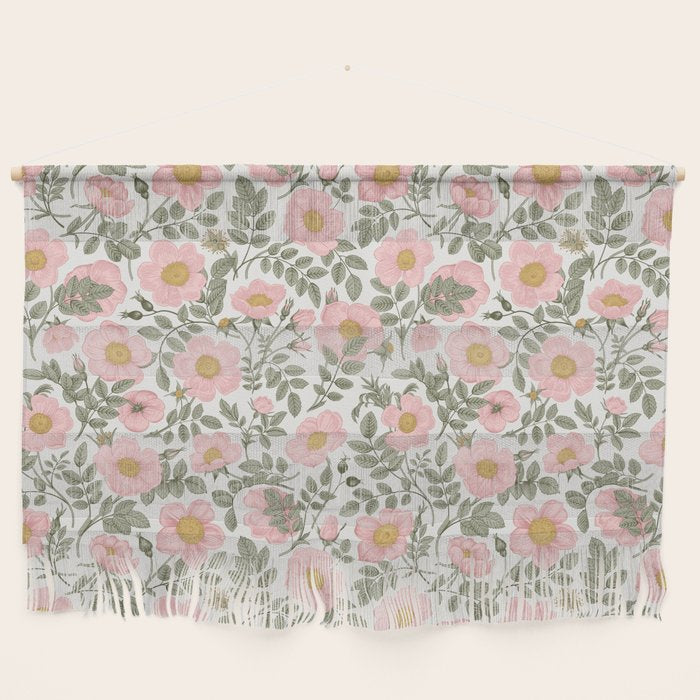 Wild Roses Cottage Garden Summer Floral Pattern Wall Hanging Gallery Image 1