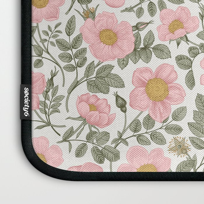 Wild Roses Cottage Garden Summer Floral Pattern Laptop Sleeve Gallery Image 3