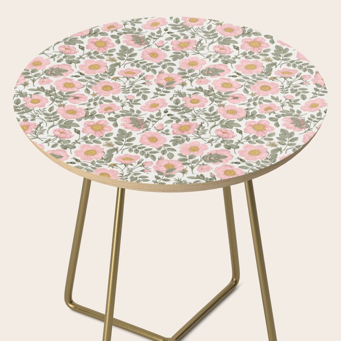 Wild Roses Cottage Garden Summer Floral Pattern Side Table Gallery Image 2