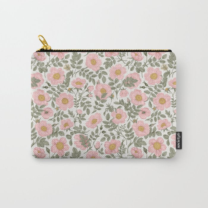 Wild Roses Cottage Garden Summer Floral Pattern Carry All Pouch Gallery Image 1