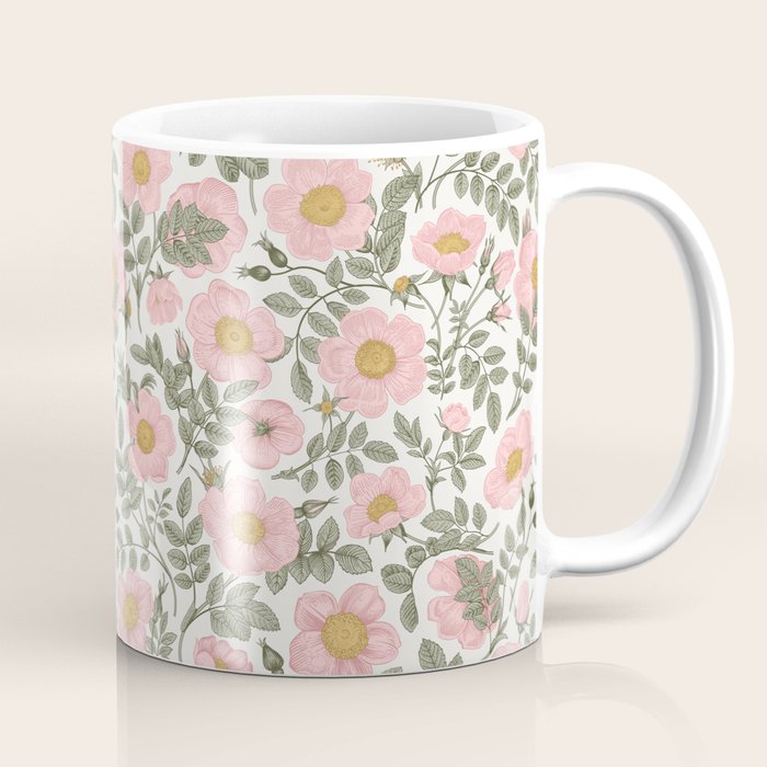 Wild Roses Cottage Garden Summer Floral Pattern Coffee Mug Gallery Image 1