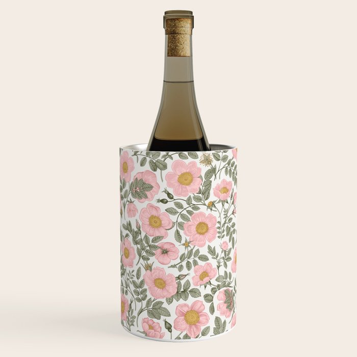Wild Roses Cottage Garden Summer Floral Pattern Wine Chiller Gallery Image 2