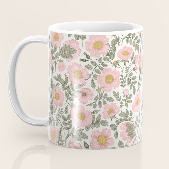 Wild Roses Cottage Garden Summer Floral Pattern Coffee Mug Gallery Image 3