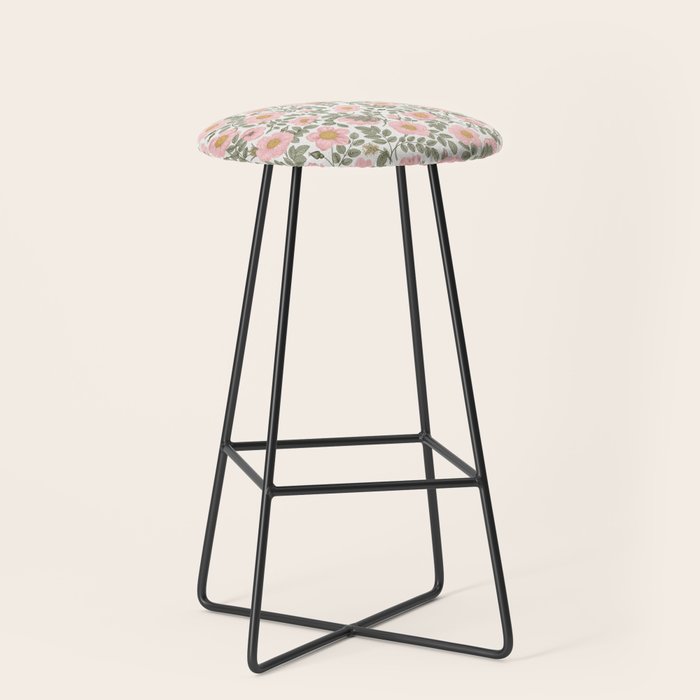 Wild Roses Cottage Garden Summer Floral Pattern Stool Gallery Image 1