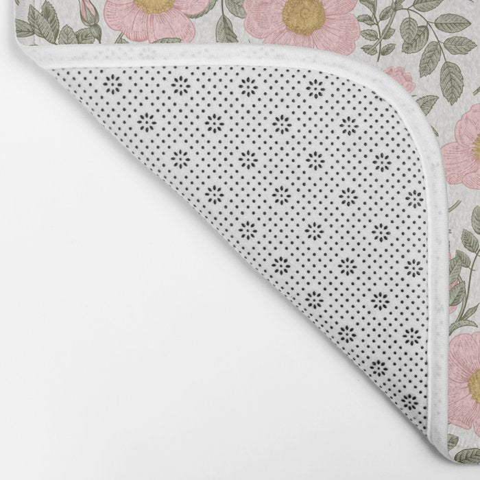 Wild Roses Cottage Garden Summer Floral Pattern Bath Mat Gallery Image 2