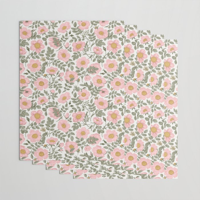Wild Roses Cottage Garden Summer Floral Pattern Wrapping Paper Gallery Image 3
