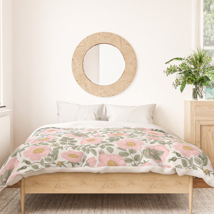 Wild Roses Cottage Garden Summer Floral Pattern Duvet Cover Gallery Image 3