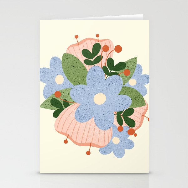 Blue Flowers  Stationery Card Gallery Image 1