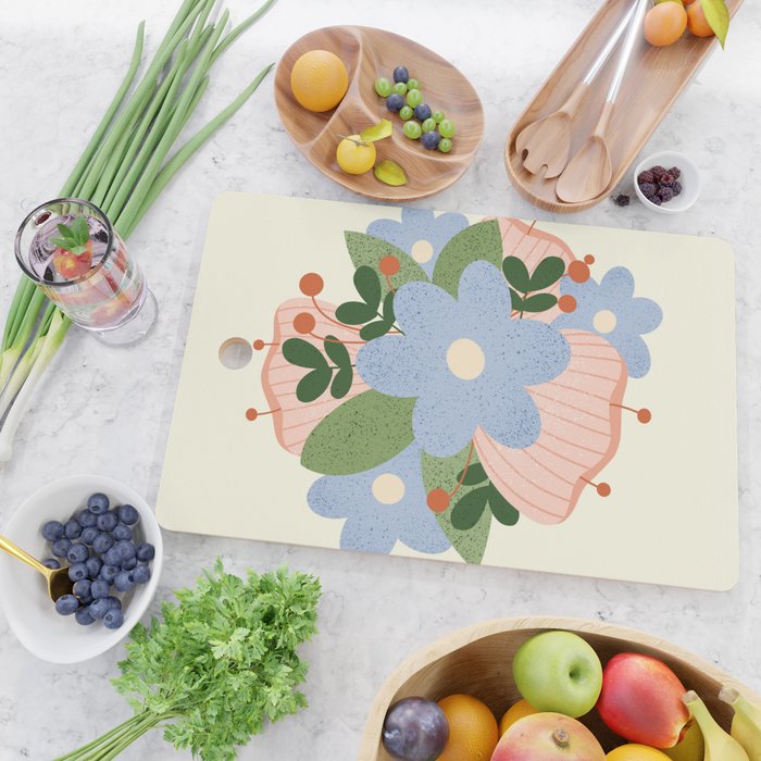 Blue Flowers  Cutting Board Gallery Image 2