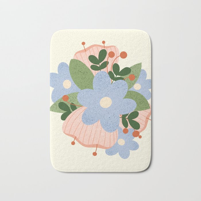 Blue Flowers  Bath Mat Gallery Image 1