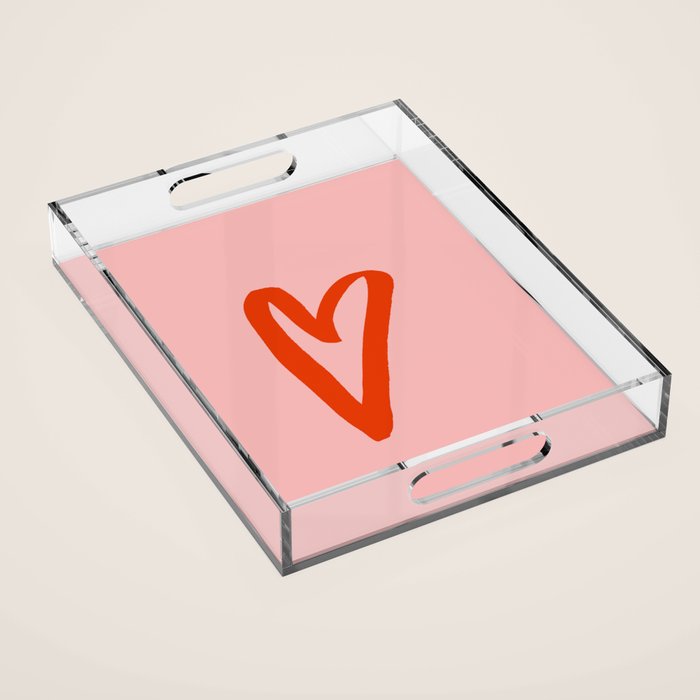 Heart Doodle Big 1 Acrylic Tray Gallery Image 1