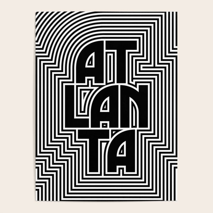 Atlanta City Text Pattern USA Poster Gallery Image 4