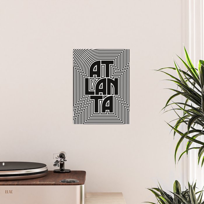Atlanta City Text Pattern USA Poster Gallery Image 2