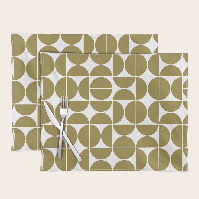 Mid Century Modern Geometric 04 Flat Gold Placemat Gallery Image 1