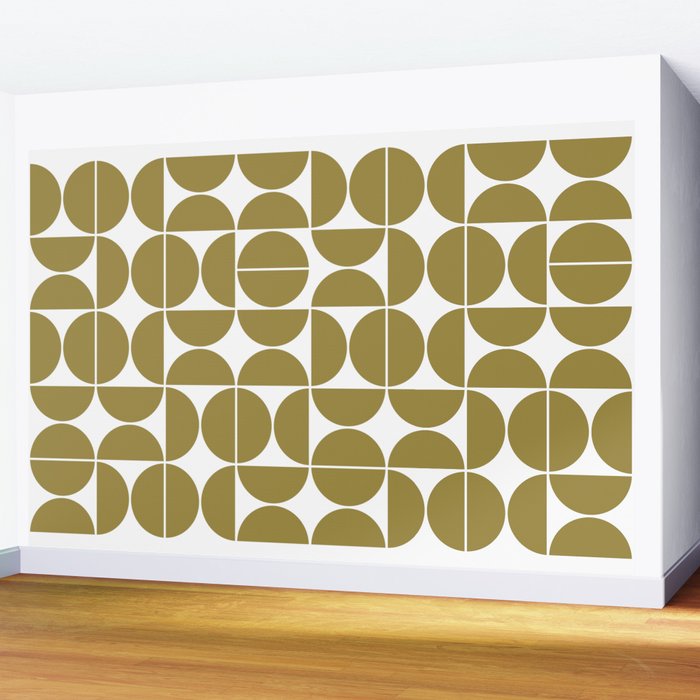 Mid Century Modern Geometric 04 Flat Gold Wall Mural Gallery Image 2