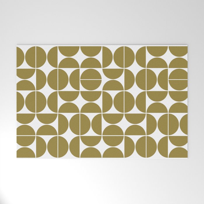 Mid Century Modern Geometric 04 Flat Gold Welcome Mat Gallery Image 1