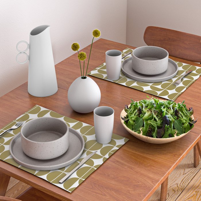 Mid Century Modern Geometric 04 Flat Gold Placemat Gallery Image 2