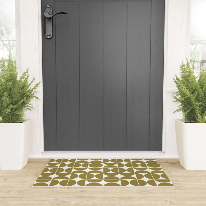 Mid Century Modern Geometric 04 Flat Gold Welcome Mat Gallery Image 3