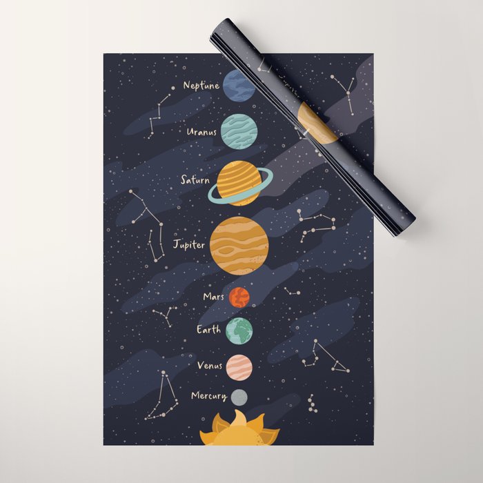 Solar system for kids Wrapping Paper Gallery Image 1