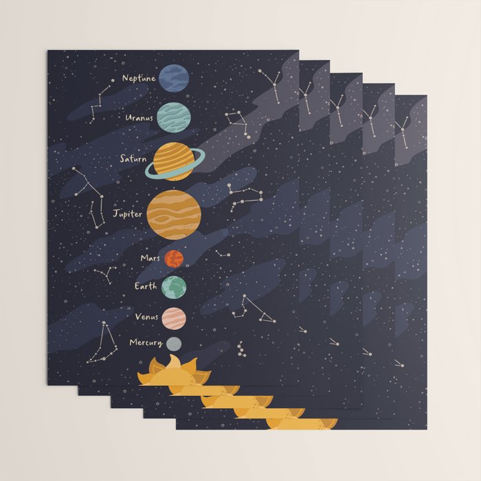 Solar system for kids Wrapping Paper Gallery Image 3