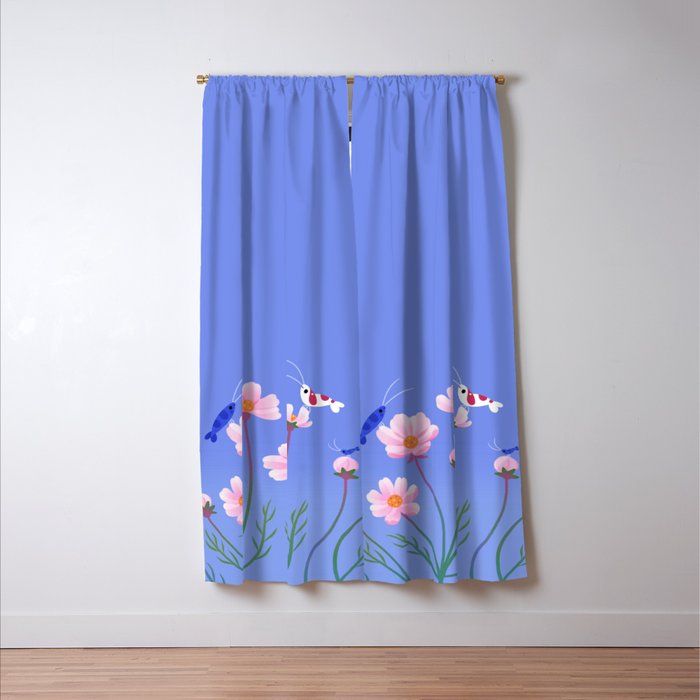 Cosmos and shrimp Window Curtain Gallery Image 3