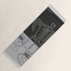 Minimalist Black And White Coffee Cups Yoga Mat Gallery Image 1