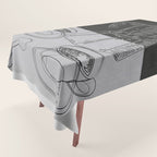 Minimalist Black And White Coffee Cups Tablecloth Gallery Image 1