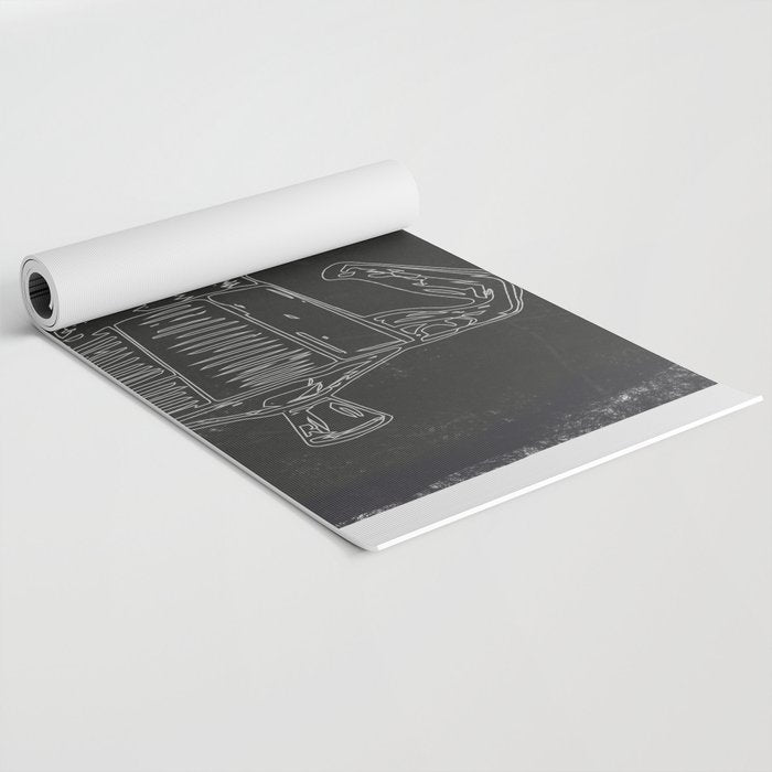 Minimalist Black And White Coffee Cups Yoga Mat Gallery Image 2